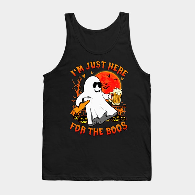 Funny Halloween Tee I'm Just Here For The Boos Costume Gift Tank Top by saugiohoc994